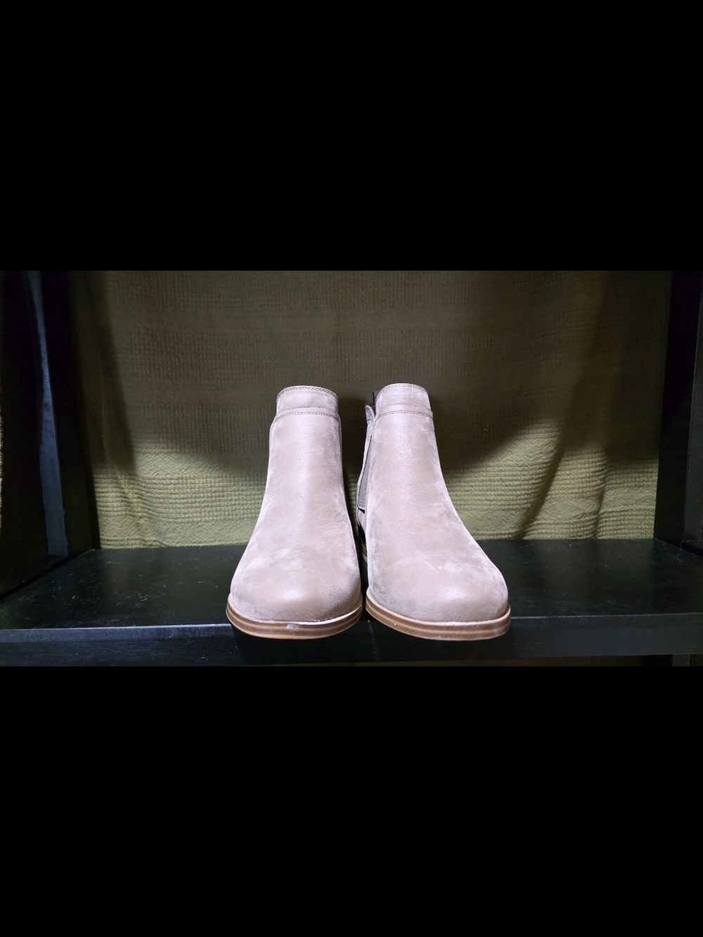 MIA Suede Chelsea Ankle Booties in Taupe